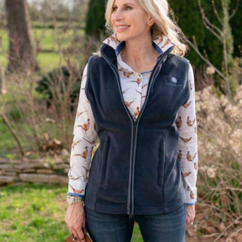 Hound & Hare Fleece Gilet Equestrian Fleece Vest Bluegrass Blue XS